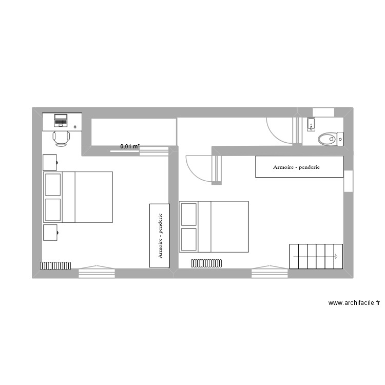 Etage. Plan de 1 pièce et 0 m2