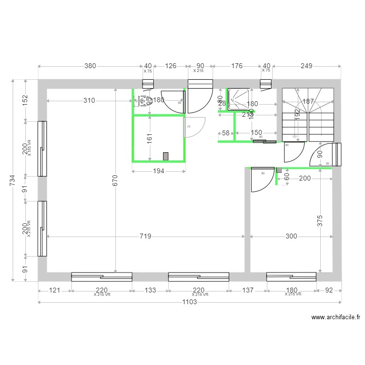 GIRAUD CLOISONS RDC. Plan de 0 pièce et 0 m2