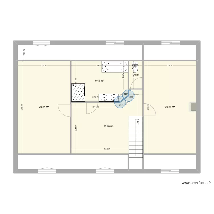 trugalle 2023 Etage Projet 2 chambres 6ml. Plan de trugalle 2023 Etage Projet 2 chambres 6ml. Plan de
