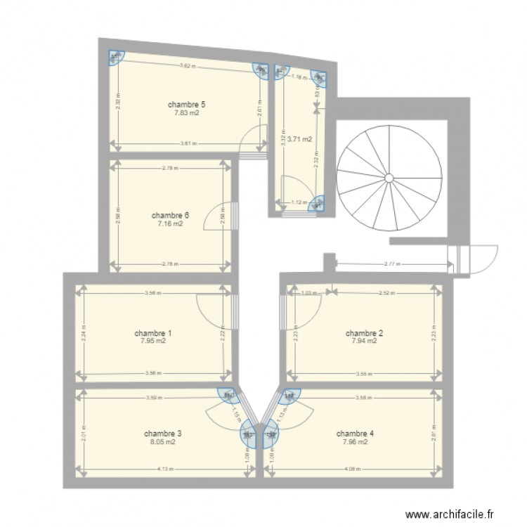 beuson 2. Plan de 7 pièces et 51 m2