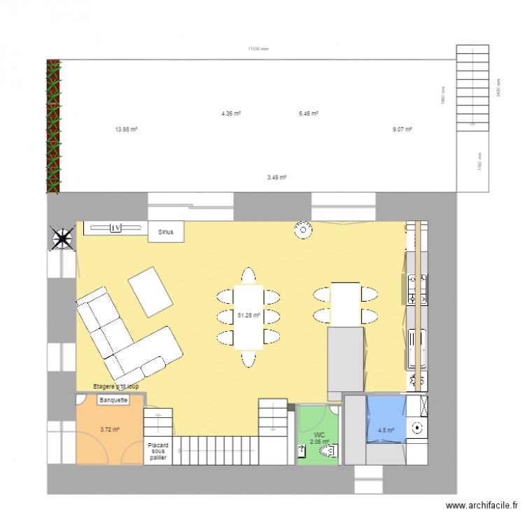 Projet de rénovation final. Plan de 0 pièce et 0 m2