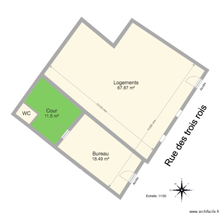 3 rois plan de masse. Plan de 0 pièce et 0 m2