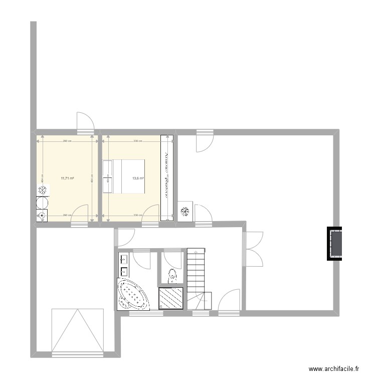 Grand chemin rez 2. Plan de 2 pièces et 25 m2