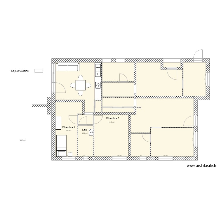 POLI 24 ter projet meublé. Plan de 0 pièce et 0 m2