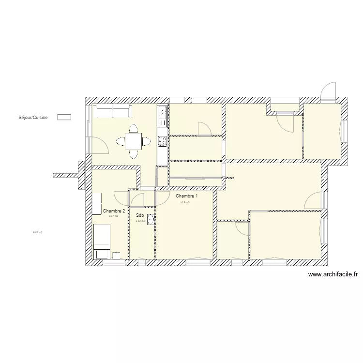 POLI 24 ter projet meubl&eacute;. Plan de 