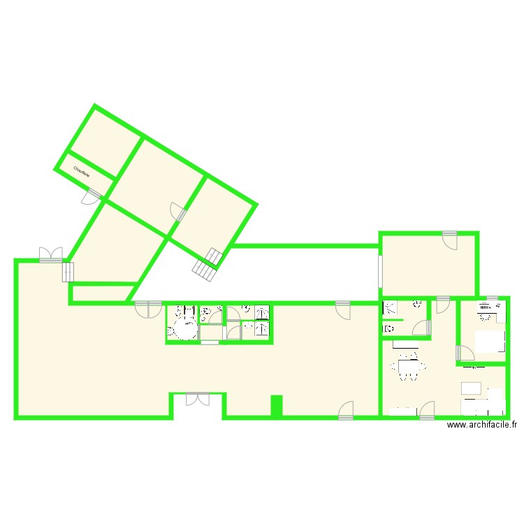 Plan restaurant avec sanitaire et logement titou. Plan de 0 pièce et 0 m2