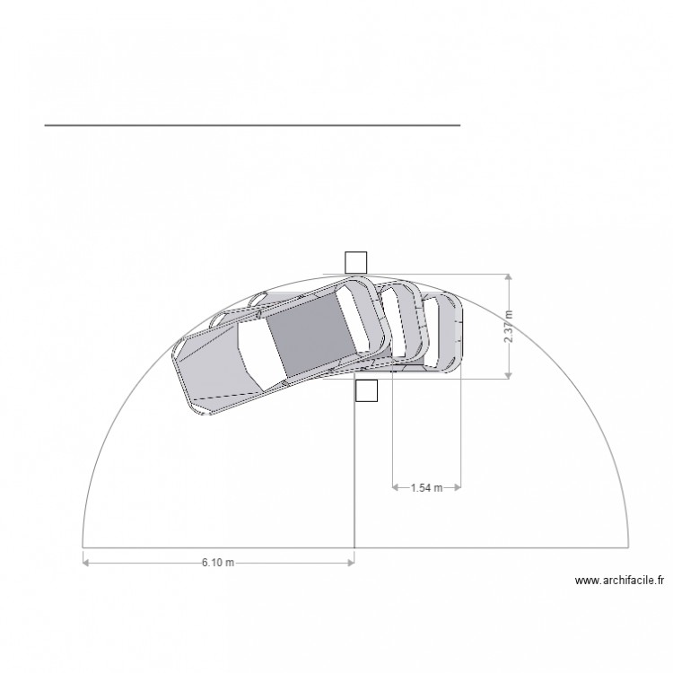 parcours auto Rayon de Braquage 20 degres. Plan de 0 pièce et 0 m2