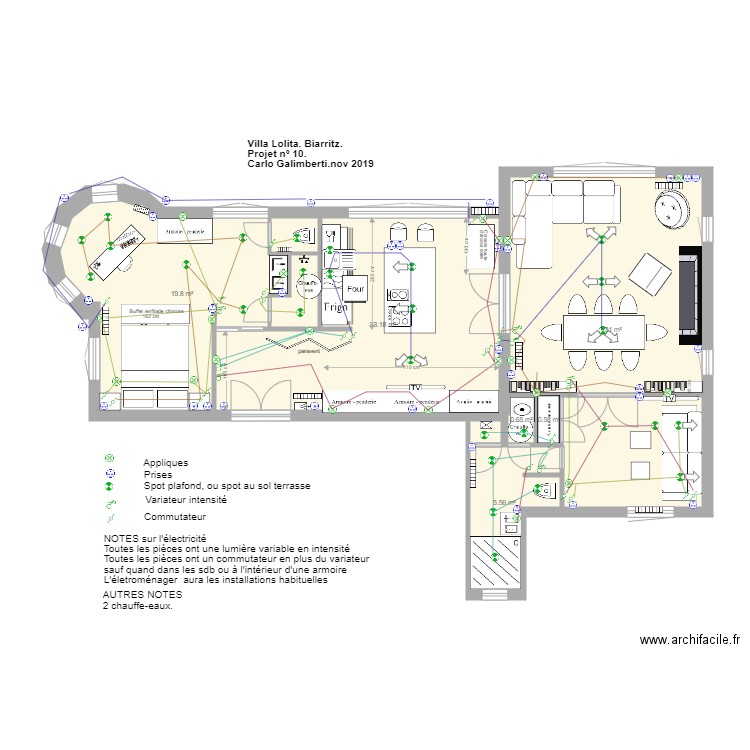Villa Lolita Plan version nº10 nov 2019. Plan de 0 pièce et 0 m2