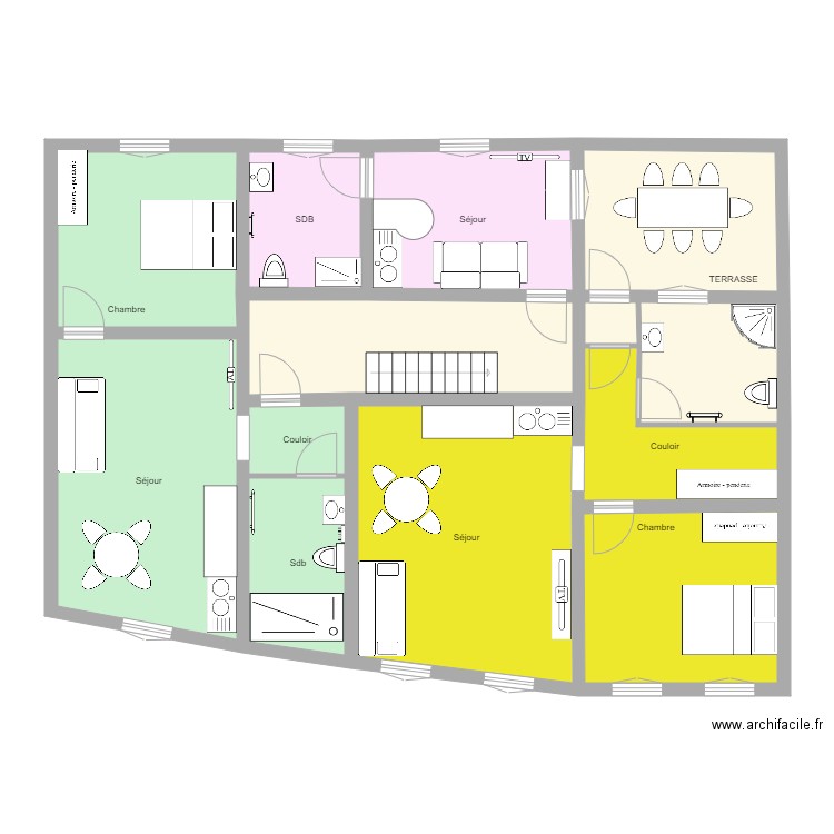 1er AM1 Meublé. Plan de 0 pièce et 0 m2