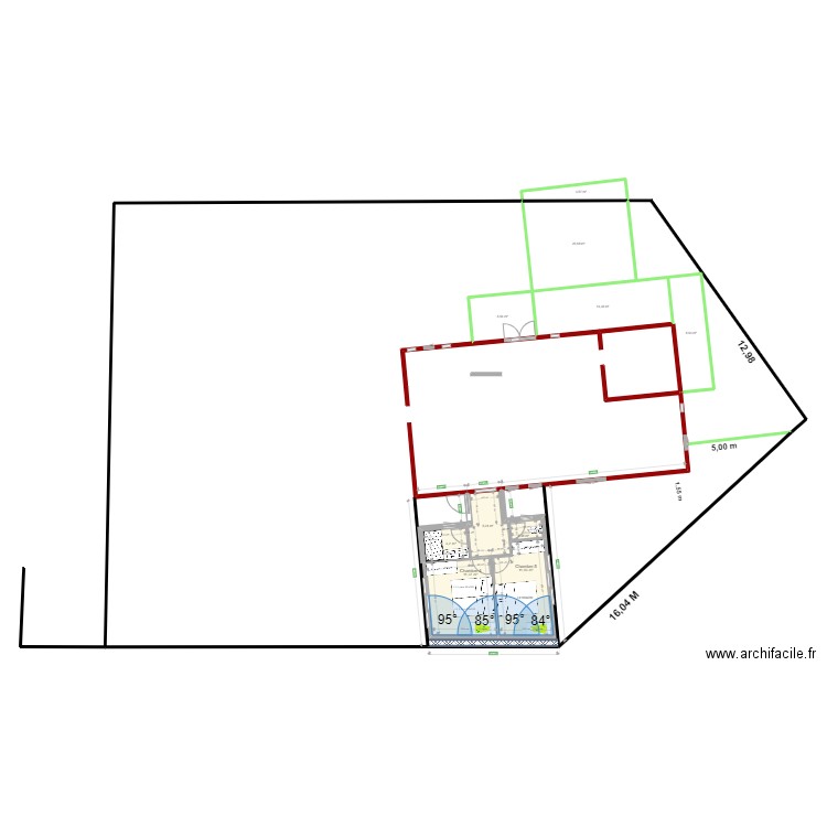 Rectangle 2 Ch 32 M2. Plan de 0 pièce et 0 m2