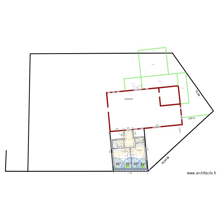 Rectangle 2 Ch 32 M2. Plan de 10 pièces et 86 m2