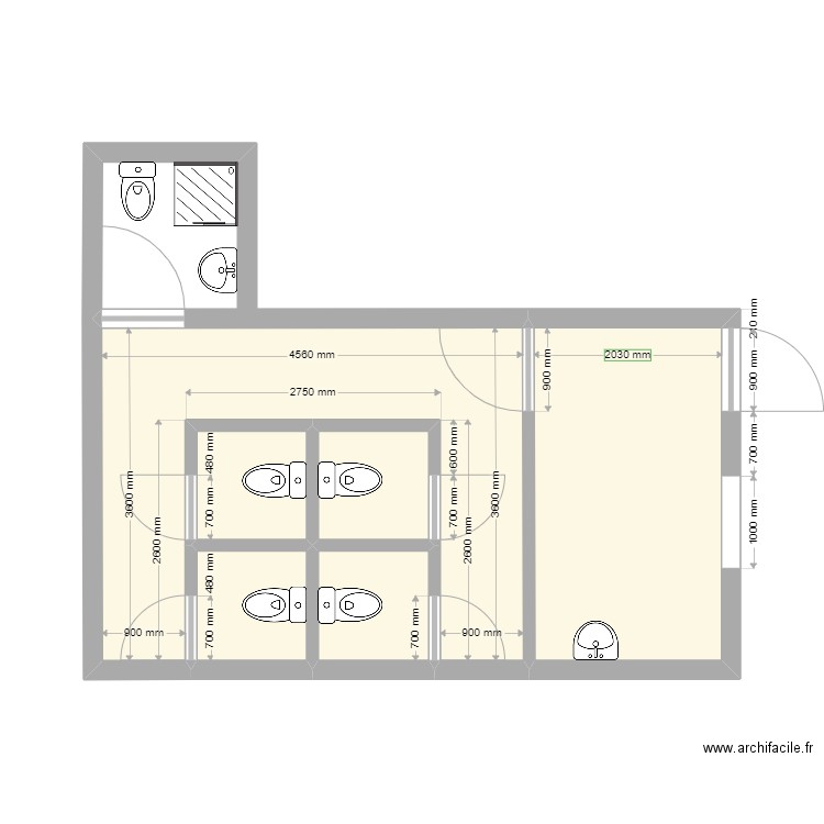 WC COLLEGE APES ExistantV1. Plan de 0 pièce et 0 m2