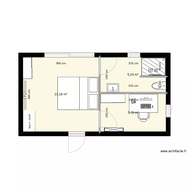 Studio. Plan de 