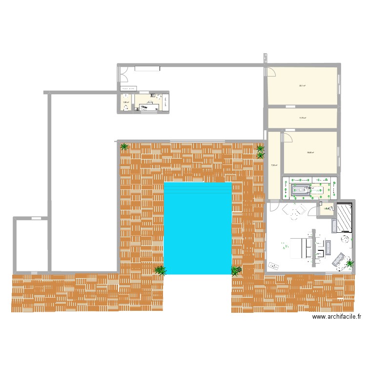 ma maison idéale. Plan de 8 pièces et 77 m2