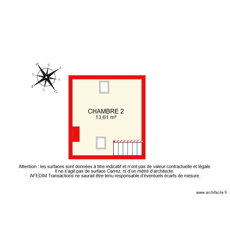 BI 7900 ETAGE 2. Plan de 3 pièces et 15 m2