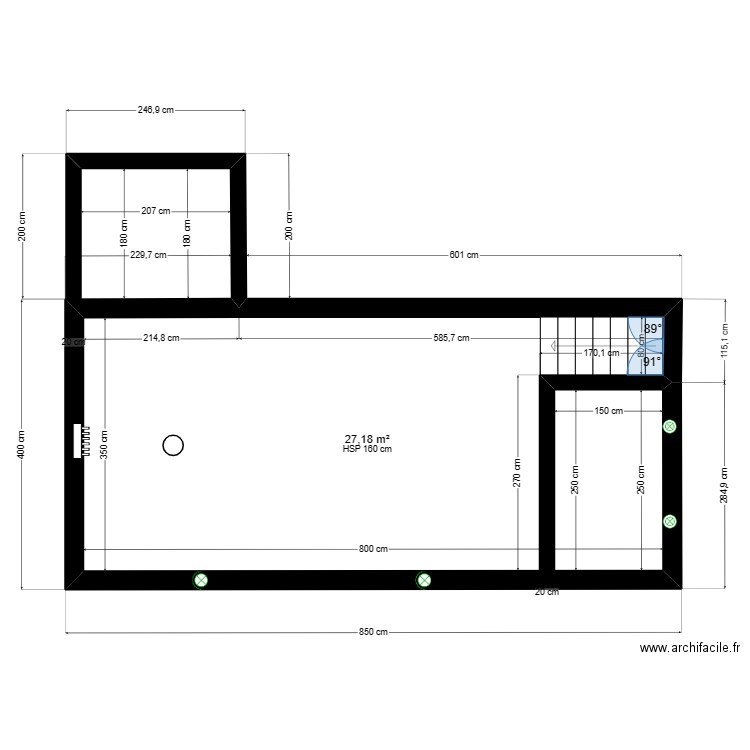 PERES 2. Plan de 1 pièce et 27 m2