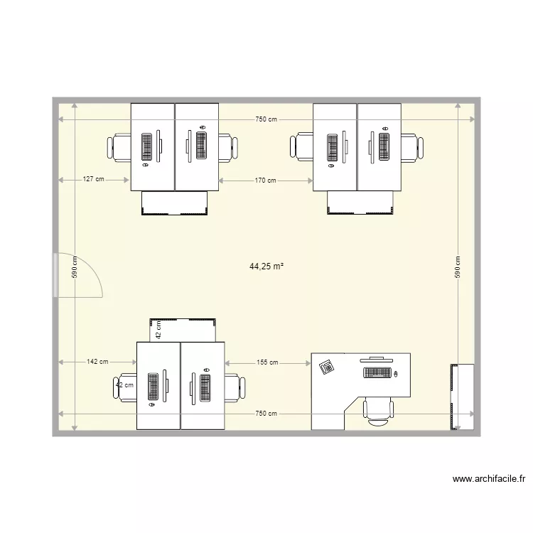 bureau appro. Plan de 