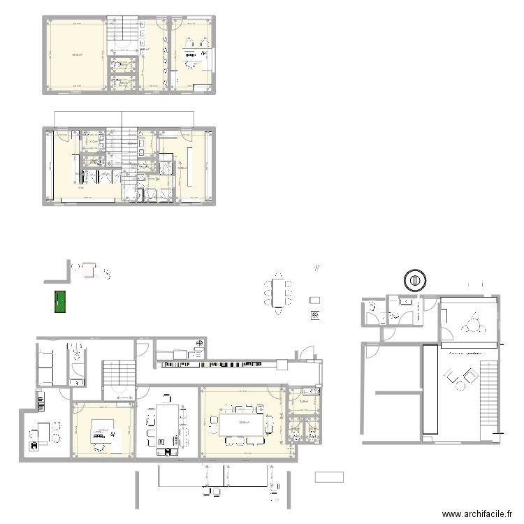 002. Plan de 17 pièces et 138 m2