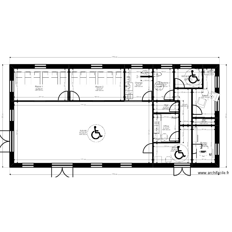 Standard JORDAN V3 ArL. Plan de 13 pièces et 132 m2