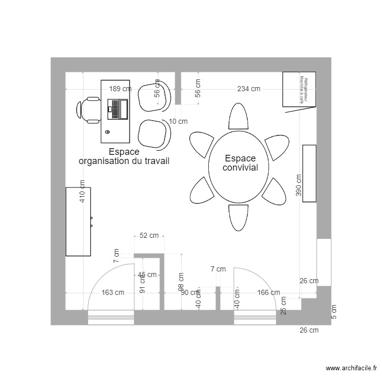 Bureau Organisation Café. Plan de 0 pièce et 0 m2