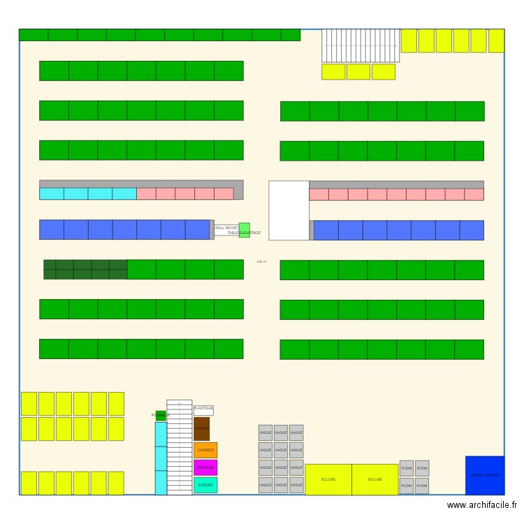 Plan étagères mezza. Plan de 1 pièce et 600 m2