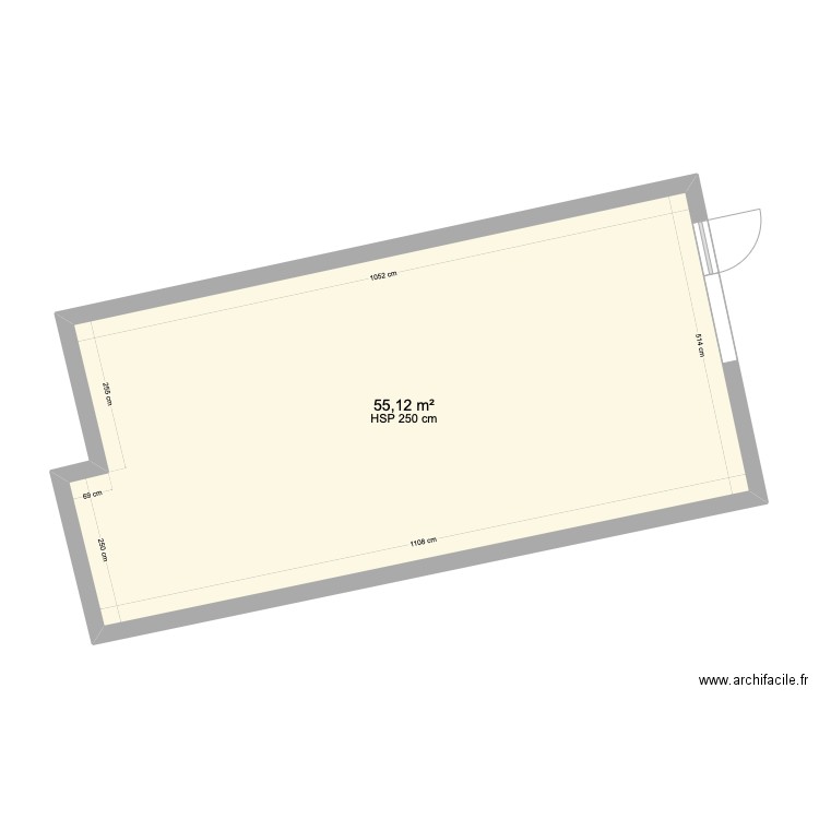 Plan 18 cour. Plan de 1 pièce et 55 m2