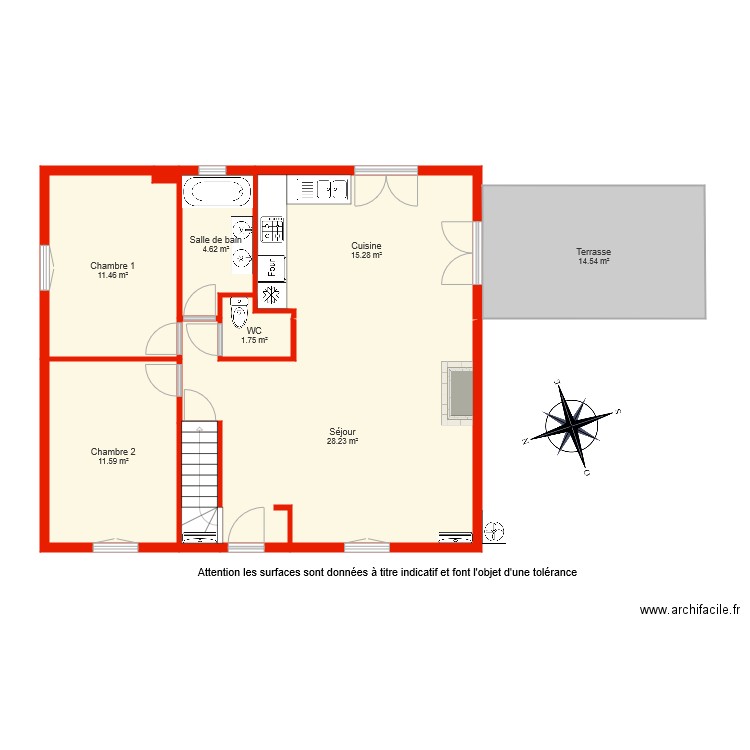 BI 4196 rdc côté. Plan de 0 pièce et 0 m2