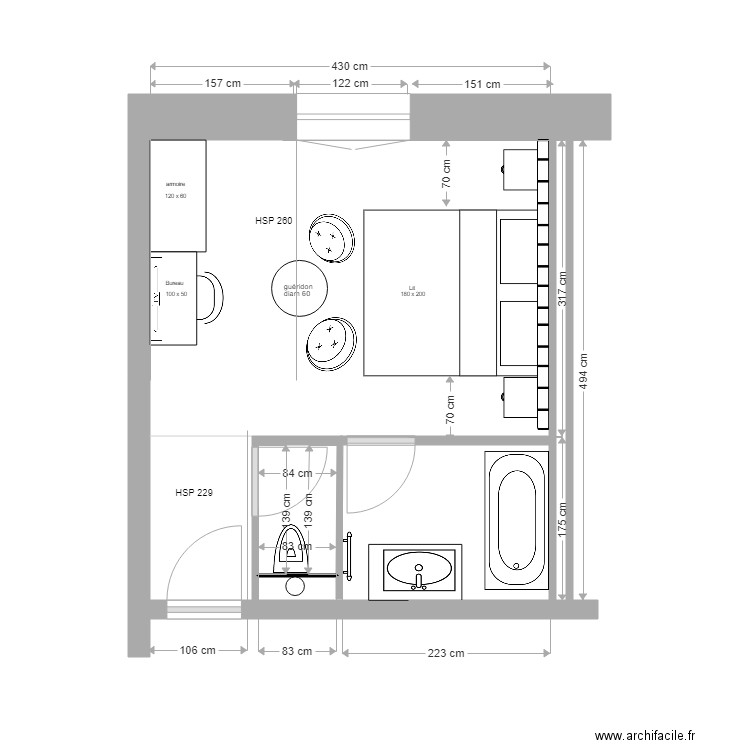 ETAGE      CHAMBRE 19  . Plan de 0 pièce et 0 m2