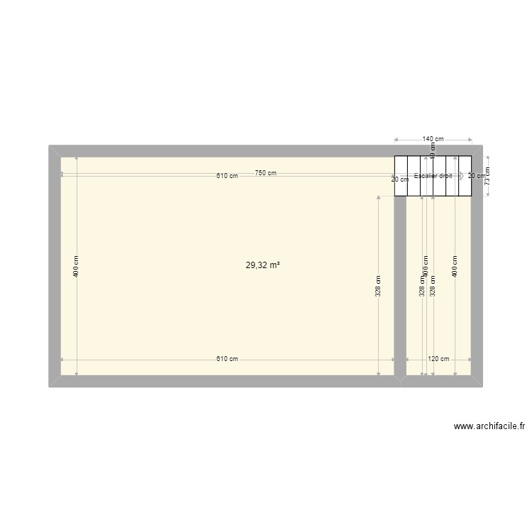 piscine 2. Plan de 1 pièce et 29 m2