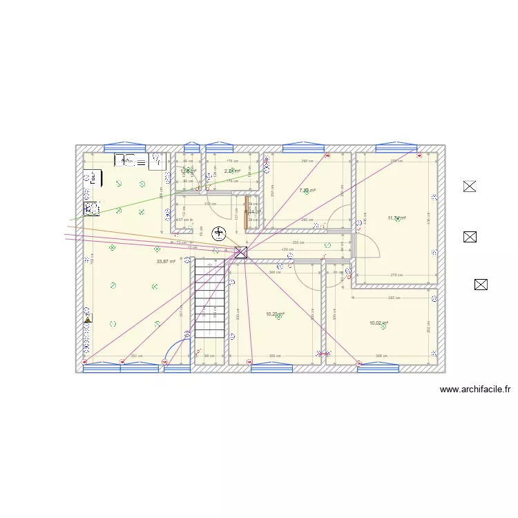 circuit volet roulant + VMC + RJ45. Plan de 