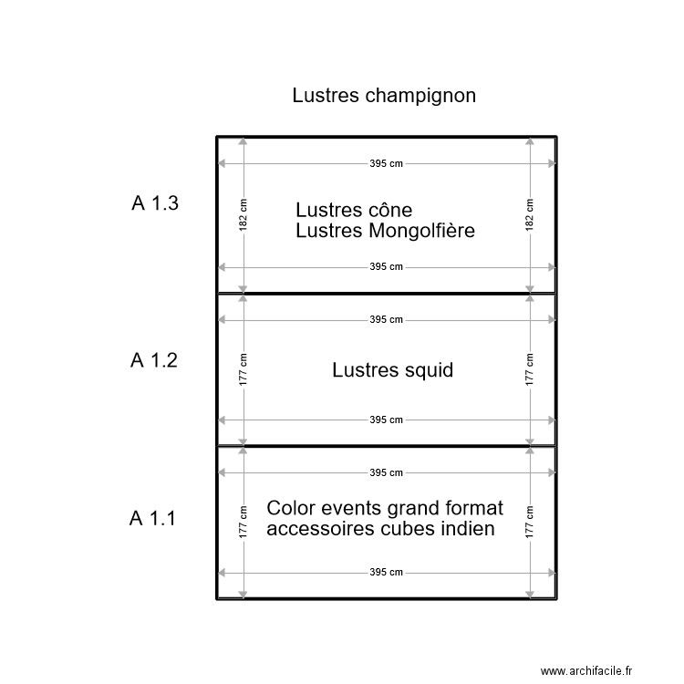 A 1. Plan de 3 pièces et 21 m2