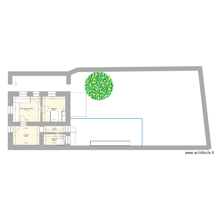 Donoussa loc 2023. Plan de 5 pièces et 35 m2