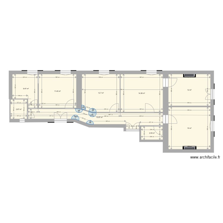 Existant Apt Ajaccio 3  étage PLAFOND PLACO. Plan de 0 pièce et 0 m2