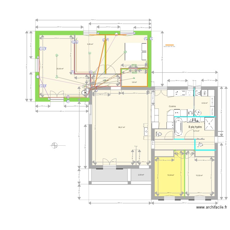 extension nord 2023 ELEC. Plan de 31 pièces et 285 m2