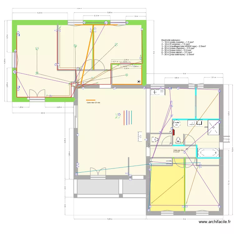 extension nord 2023 ELEC. Plan de 31  et 285 m²