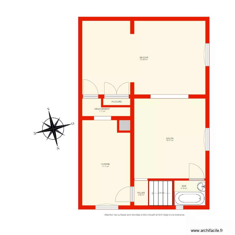 BI 3678 &eacute;tage non c&ocirc;t&eacute;. Plan de 