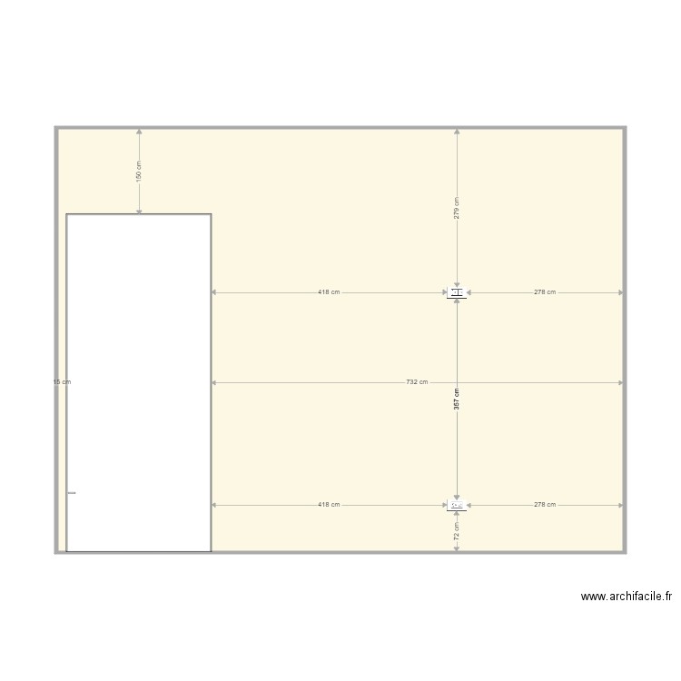 wall 24 bedroom 2 plugs X 3. Plan de 1 pièce et 75 m2