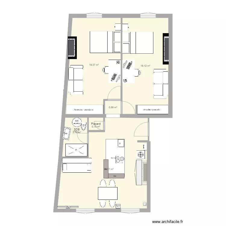 Appart St Etienne modif3. Plan de 