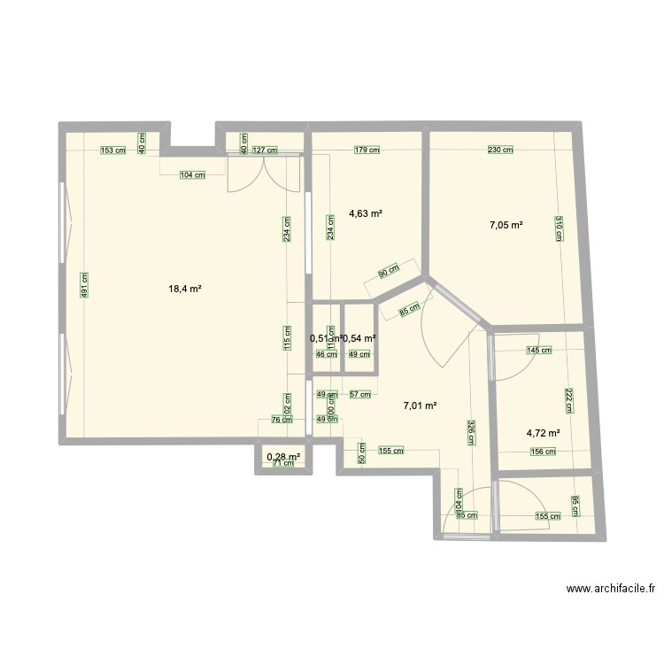 PRIGENT MODIF. Plan de 8 pièces et 43 m2