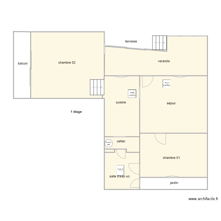 pairaud am  1328. Plan de 10 pièces et 111 m2