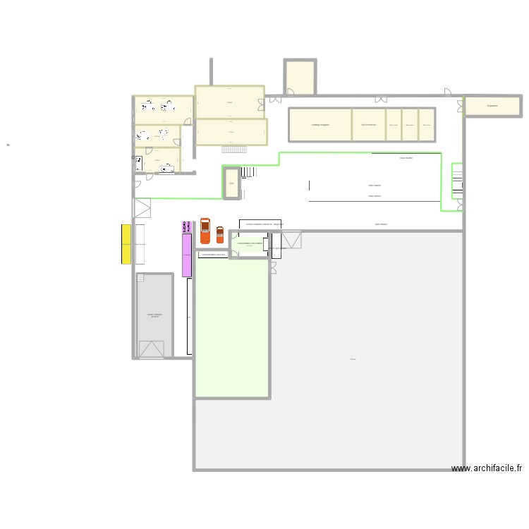 MagasinV2. Plan de 17 pièces et 1227 m2