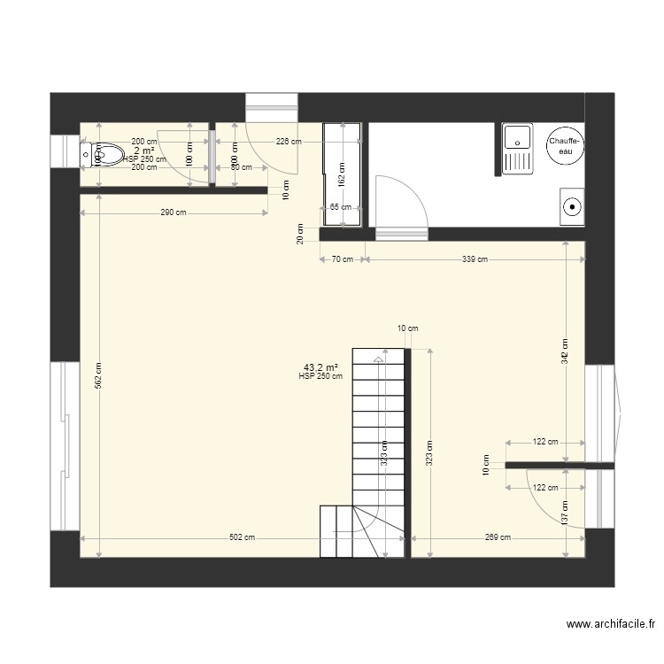 Grange 00. Plan de 5 pièces et 87 m2