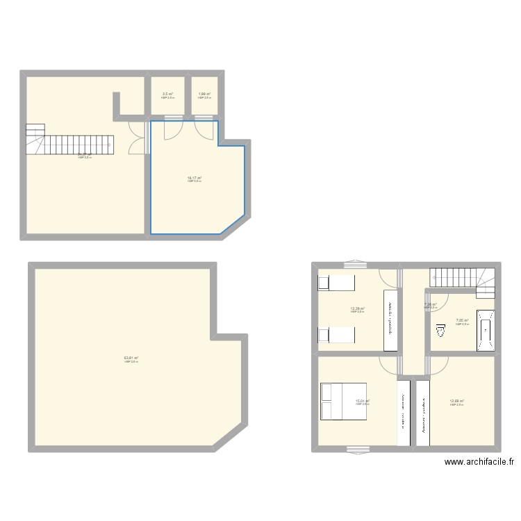 La_brée. Plan de 10 pièces et 175 m2