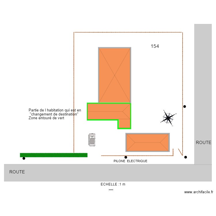 plan de masse changement de destination . Plan de 0 pièce et 0 m2