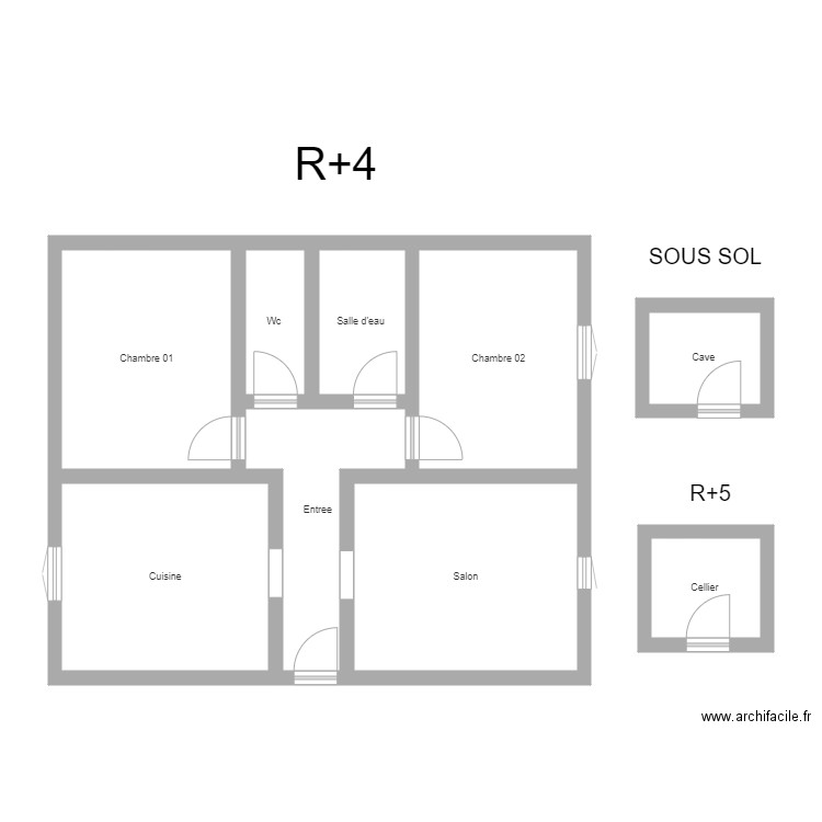 350600992. Plan de 9 pièces et 74 m2