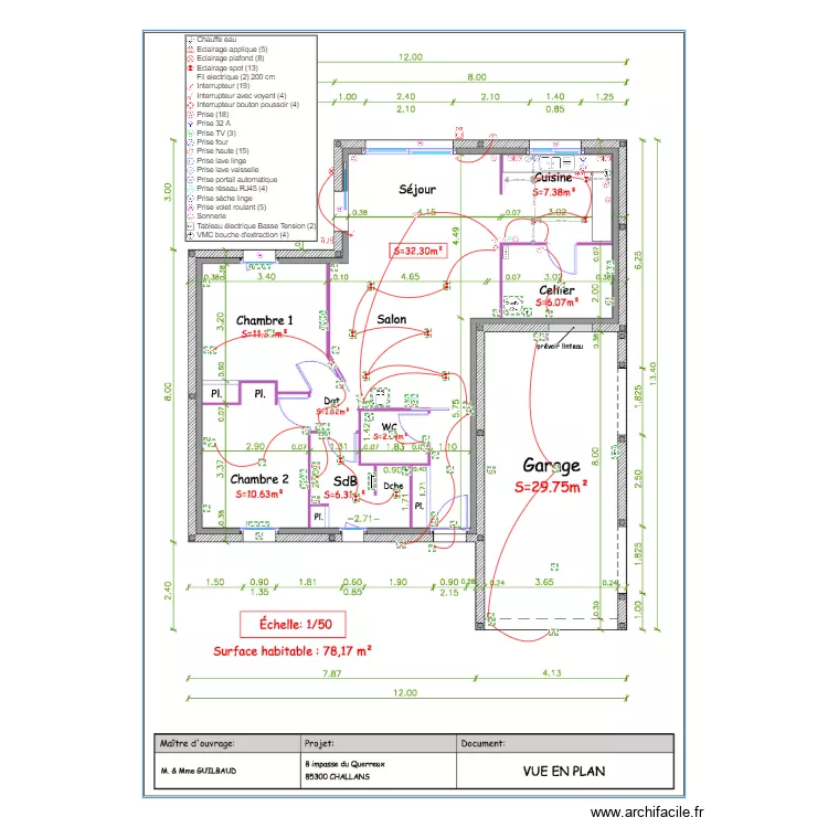 plan elec guilbaud. Plan de 