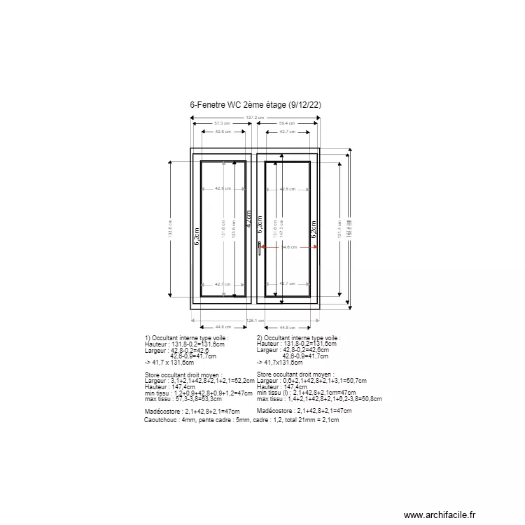 6-Fenetre WC 2&egrave;me &eacute;tage. Plan de 