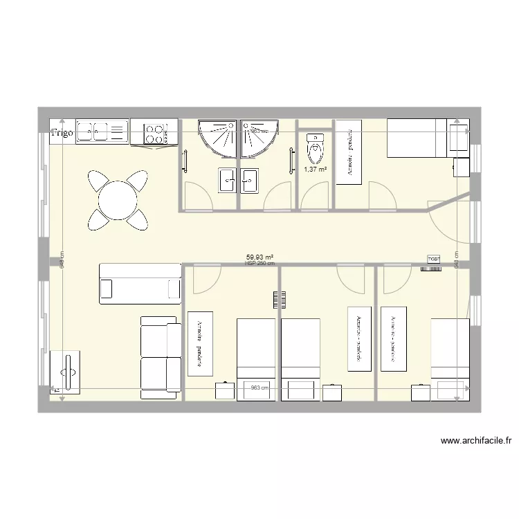 Plagne soleil. Plan de 