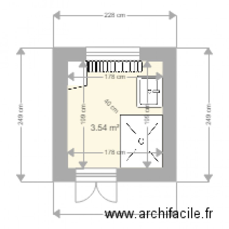 Delahaye SDB Godinne après. Plan de 0 pièce et 0 m2