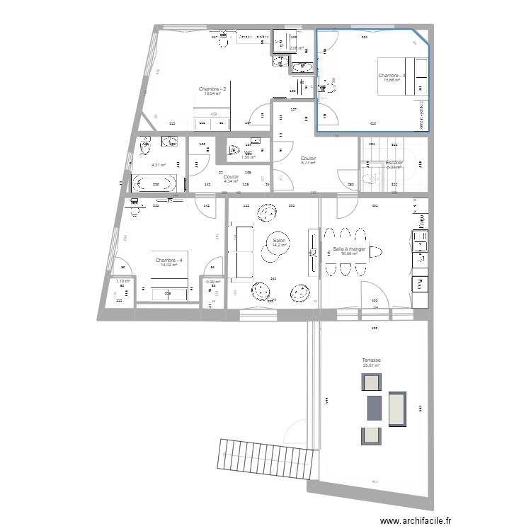 cadinot agencement v4 mairie. Plan de 30 pièces et 274 m2